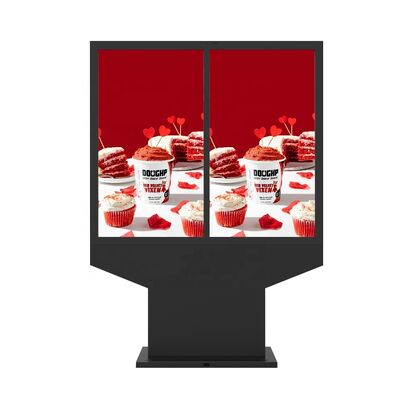 kopen 55-inch Dual-screen Verticale Outdoor Digital Signage met 4000nits Helderheid en waterdicht LCD-advertentie-display online vervaardiging