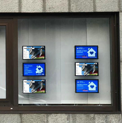 Toonaangevende technologie LCD digitale vensterdisplays voor Android Gratis CMS systeem